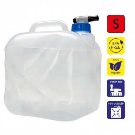 Foldable water canister with drain tap 10L