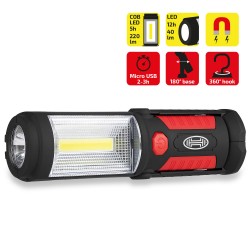 Premium COB-LED work lamp with rechargeable battery