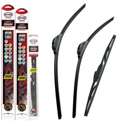 Set of 3 PREMIUM front and CLASSIC rear windscreen wiper blades 24" 18" 14" 